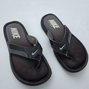 Nike Comfort Footbed Thong Sandals Black Gray Cushioned Men's Size 9